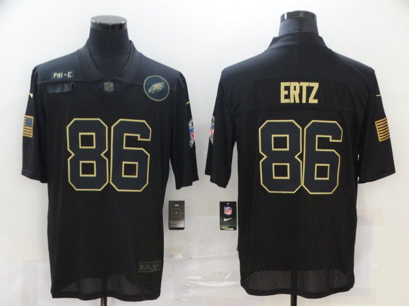 Men Philadelphia Eagles #86 Ertz Black gold lettering 2020 Nike NFL Jersey->new york giants->NFL Jersey